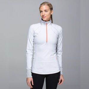 Lululemon Race With Grace Half Zip Pullover Top in Light Grey